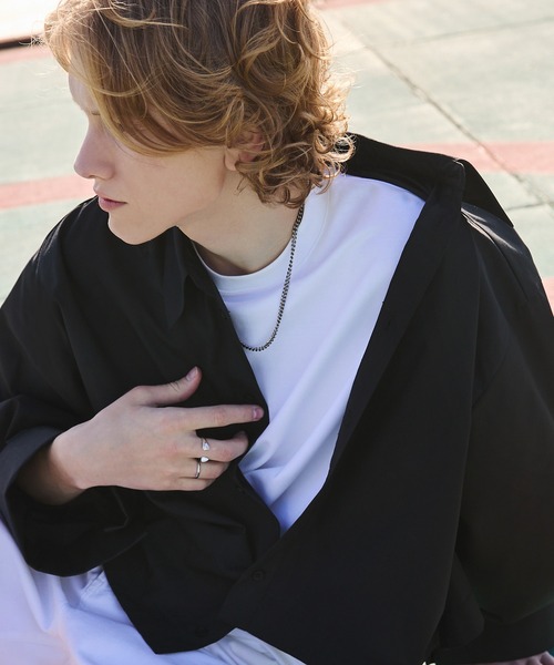 ANEDIST（アンディスト）の「ネクタイ付きワイドスリーブショート丈シャツ（シャツ/ブラウス・メンズ・ホワイト/ブラック/サックスブルー・M/L）」の10枚目の写真