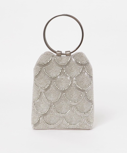 URBAN RESEARCH ROSSO WOMEN(アーバンリサーチ ロッソ)の「リングハンドルビジューバッグ(ハンドバッグ・レディース・ベージュ/シルバー・-)」の6枚目の写真