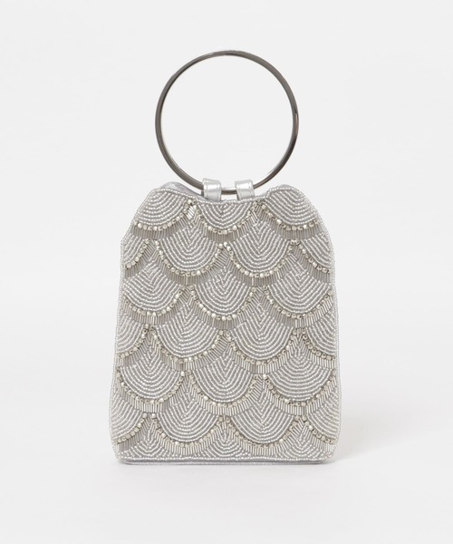 URBAN RESEARCH ROSSO WOMEN(アーバンリサーチ ロッソ)の「リングハンドルビジューバッグ(ハンドバッグ・レディース・ベージュ/シルバー・-)」の7枚目の写真