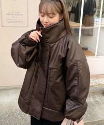 Java（ジャバ）の「《JaVa ジャバコラボ》寒さ知らずの防寒力！高級感あふれる中綿フェイクレザー モンスター オーバーサイズ ブルゾン（ブルゾン）」