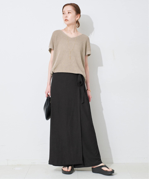 SLOBE IENA(スローブイエナ)の「《WEB限定/追加2》ラップジャージパンツ(その他パンツ・レディース・ブラック/ベージュ・38/36)」の4枚目の写真