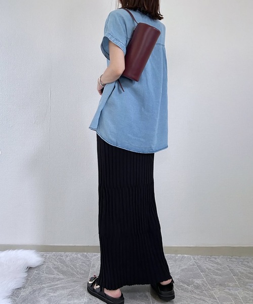 GOLD釦キーネックデニムシャツ Emma Taylor│STYLEDOOR スタイルドア