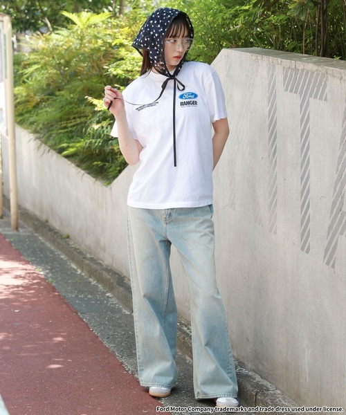 RAGEBLUE（レイジブルー）の「GOOD ROCK SPEED/FORDロゴプリントTシャツ2（Tシャツ/カットソー・レディース・オフホワイト/ブラック・FREE）」の5枚目の写真