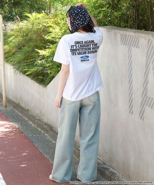 RAGEBLUE（レイジブルー）の「GOOD ROCK SPEED/FORDロゴプリントTシャツ2（Tシャツ/カットソー・レディース・オフホワイト/ブラック・FREE）」の6枚目の写真