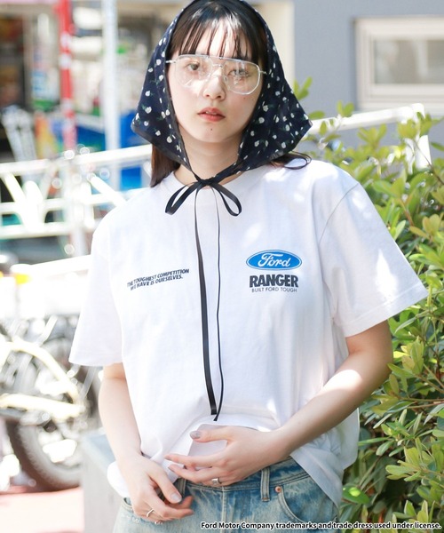 RAGEBLUE（レイジブルー）の「GOOD ROCK SPEED/FORDロゴプリントTシャツ2（Tシャツ/カットソー・レディース・オフホワイト/ブラック・FREE）」の7枚目の写真