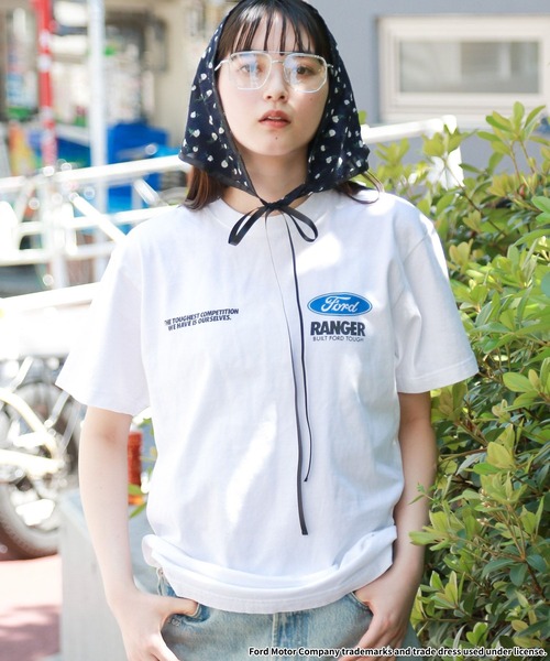 RAGEBLUE（レイジブルー）の「GOOD ROCK SPEED/FORDロゴプリントTシャツ2（Tシャツ/カットソー・レディース・オフホワイト/ブラック・FREE）」の8枚目の写真