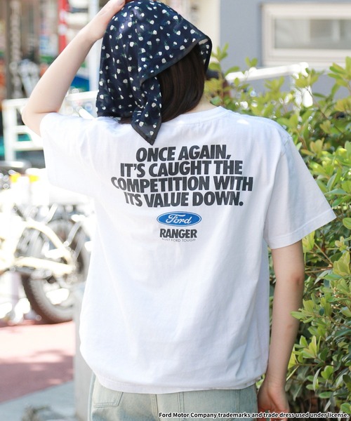 RAGEBLUE（レイジブルー）の「GOOD ROCK SPEED/FORDロゴプリントTシャツ2（Tシャツ/カットソー・レディース・オフホワイト/ブラック・FREE）」の10枚目の写真