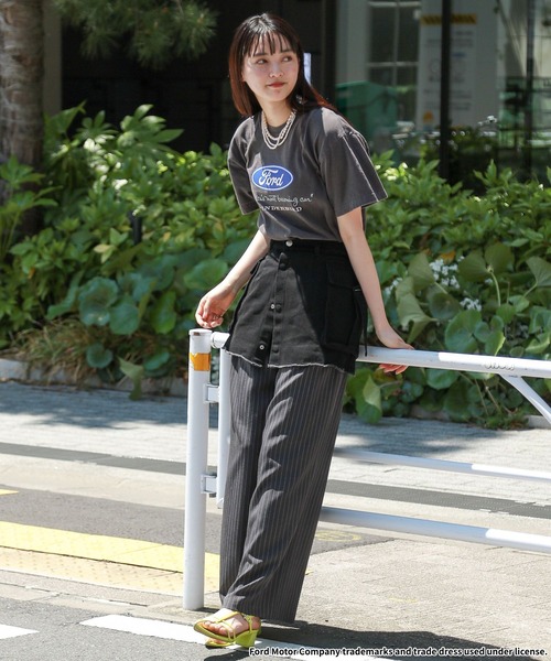 RAGEBLUE（レイジブルー）の「GOOD ROCK SPEED/FORDロゴプリントTシャツ2（Tシャツ/カットソー・レディース・オフホワイト/ブラック・FREE）」の15枚目の写真