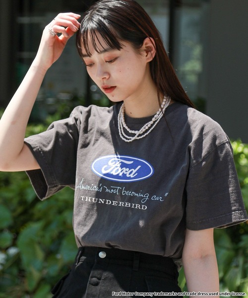 RAGEBLUE（レイジブルー）の「GOOD ROCK SPEED/FORDロゴプリントTシャツ2（Tシャツ/カットソー・レディース・オフホワイト/ブラック・FREE）」の16枚目の写真