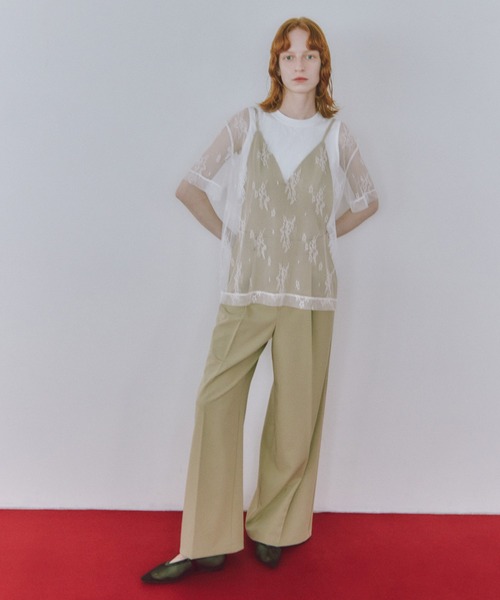Adam et Rope&#39; - ☆junk_merumo☆ ADAM ET ROPE&#39; 袖レースカットソー ADAM ET ROPÉ FEMME(アダム エ ロペ ファム) / レースTEE