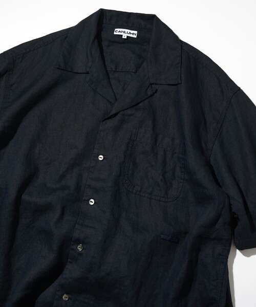 CAHLUMN/カウラム Belgium Linen Open Collar Shirt 1.1