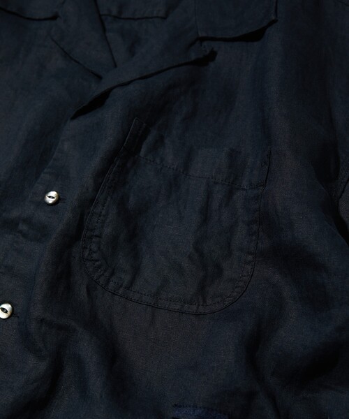 CAHLUMN/カウラム Belgium Linen Open Collar Shirt 1.1