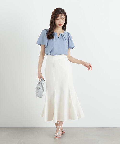 PROPORTION BODY DRESSING(プロポーションボディドレッシング)の「タックパールバーブラウス / 1215110506(シャツ/ブラウス・レディース・ブラック/ブルー/ホワイト系その他・SMALL/MEDIUM)」の5枚目の写真