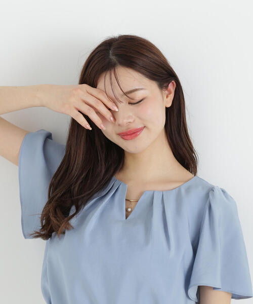 PROPORTION BODY DRESSING(プロポーションボディドレッシング)の「タックパールバーブラウス / 1215110506(シャツ/ブラウス・レディース・ブラック/ブルー/ホワイト系その他・SMALL/MEDIUM)」の6枚目の写真
