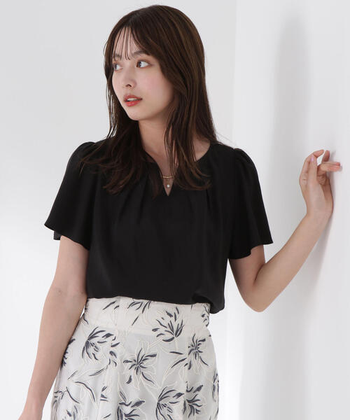 PROPORTION BODY DRESSING(プロポーションボディドレッシング)の「タックパールバーブラウス / 1215110506(シャツ/ブラウス・レディース・ブラック/ブルー/ホワイト系その他・SMALL/MEDIUM)」の1枚目の写真
