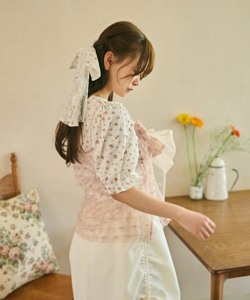 kutir（クティール）の「【クティールとレトロ】花柄レースリボンバレッタ（バレッタ/ヘアクリップ・レディース・ブルー/ホワイト系その他/ベージュ/パープル・FREE）」の18枚目の写真