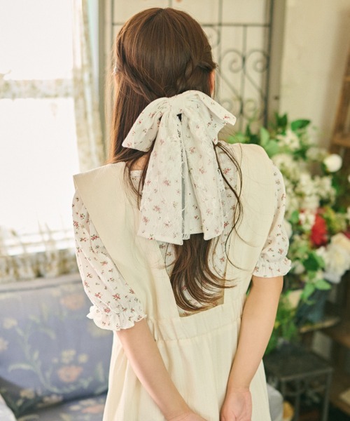 kutir（クティール）の「【クティールとレトロ】花柄レースリボンバレッタ（バレッタ/ヘアクリップ・レディース・ブルー/ホワイト系その他/ベージュ/パープル・FREE）」の16枚目の写真