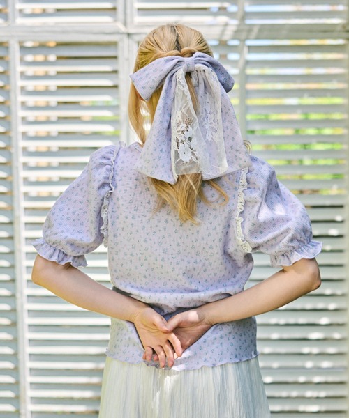 kutir（クティール）の「【クティールとレトロ】花柄レースリボンバレッタ（バレッタ/ヘアクリップ・レディース・ブルー/ホワイト系その他/ベージュ/パープル・FREE）」の13枚目の写真