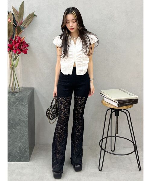 EVRIS（エヴリス）の「フロントジップシャーリングクロップドシャツ（シャツ/ブラウス・レディース・グレー/ブルー/ホワイト・FREE）」の15枚目の写真