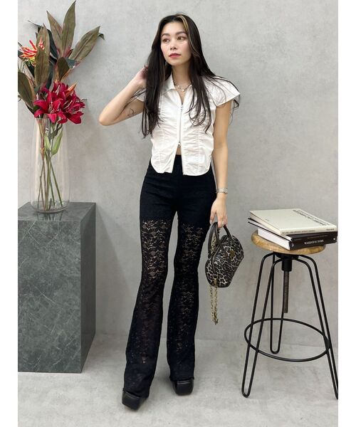 EVRIS（エヴリス）の「フロントジップシャーリングクロップドシャツ（シャツ/ブラウス・レディース・グレー/ブルー/ホワイト・FREE）」の16枚目の写真