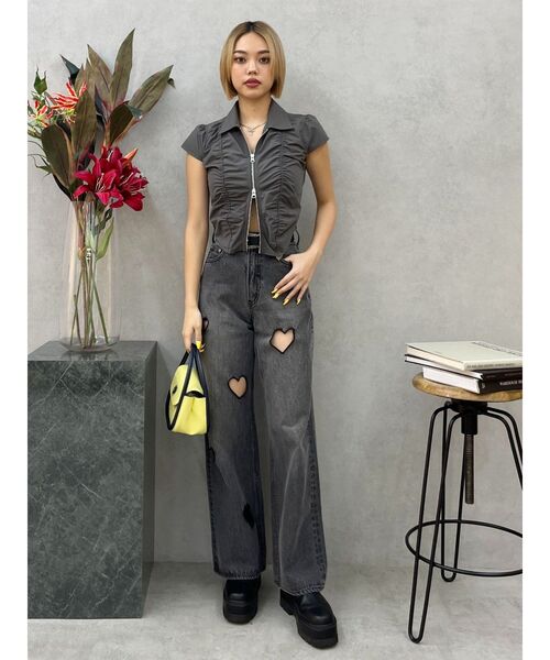 EVRIS（エヴリス）の「フロントジップシャーリングクロップドシャツ（シャツ/ブラウス・レディース・グレー/ブルー/ホワイト・FREE）」の18枚目の写真