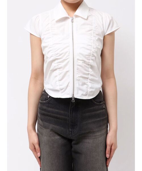 EVRIS（エヴリス）の「フロントジップシャーリングクロップドシャツ（シャツ/ブラウス・レディース・グレー/ブルー/ホワイト・FREE）」の22枚目の写真