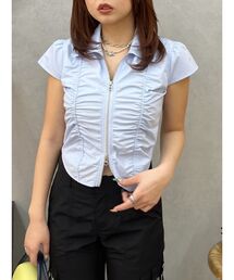 EVRIS | フロントジップシャーリングクロップドシャツ(シャツ/ブラウス)