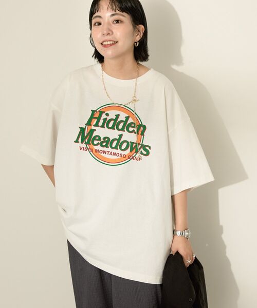 AMERICAN HOLIC(アメリカンホリック)の「サークルロゴTシャツ(Tシャツ/カットソー・レディース・オフホワイト/チャコールグレー/ホワイト系その他・FREE)」の6枚目の写真