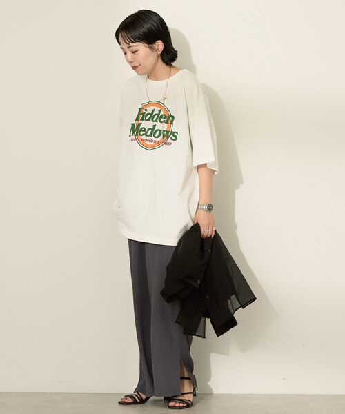 AMERICAN HOLIC(アメリカンホリック)の「サークルロゴTシャツ(Tシャツ/カットソー・レディース・オフホワイト/チャコールグレー/ホワイト系その他・FREE)」の9枚目の写真