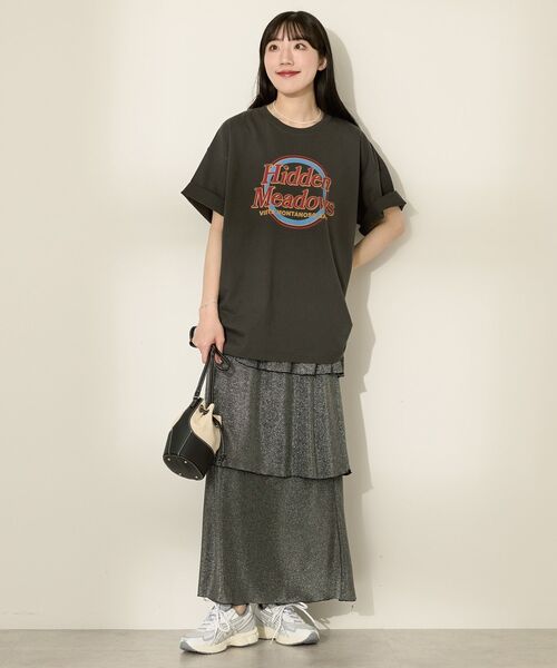 AMERICAN HOLIC(アメリカンホリック)の「サークルロゴTシャツ(Tシャツ/カットソー・レディース・オフホワイト/チャコールグレー/ホワイト系その他・FREE)」の13枚目の写真