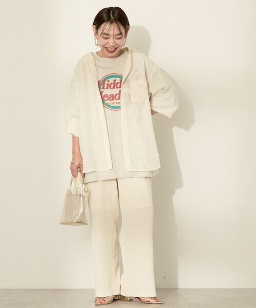 AMERICAN HOLIC(アメリカンホリック)の「サークルロゴTシャツ(Tシャツ/カットソー・レディース・オフホワイト/チャコールグレー/ホワイト系その他・FREE)」の19枚目の写真