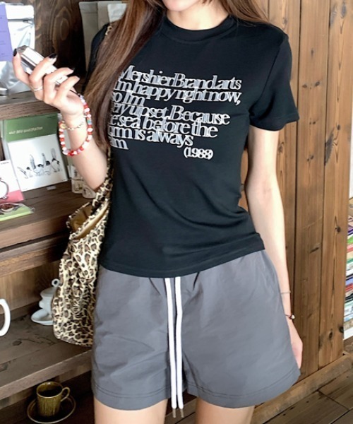 Vipoa（ヴィポア）の「ロゴスリムTEE（Tシャツ/カットソー・レディース・ブラック/ネイビー/ホワイト/ライトグレー・FREE）」の14枚目の写真