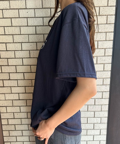 LOWO(ロワ)の「綿混アニマルプリントTシャツ カットソー(Tシャツ/カットソー・レディース・ネイビー/ブルー/ホワイト/ライトグレー・FREE)」の9枚目の写真