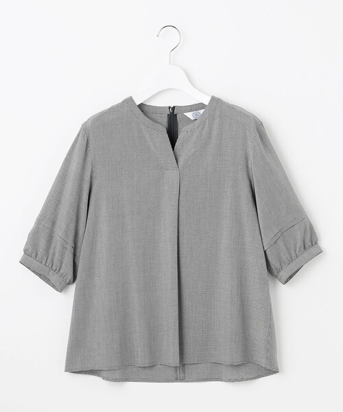 J.PRESS（ジェイプレス）の「【洗える】ウォッシャブルキュプラツイル キーネック ブラウス（シャツ/ブラウス・レディース・ブラック系3/ネイビー系1/パープル系3/ホワイト系1・T15/T13）」の12枚目の写真