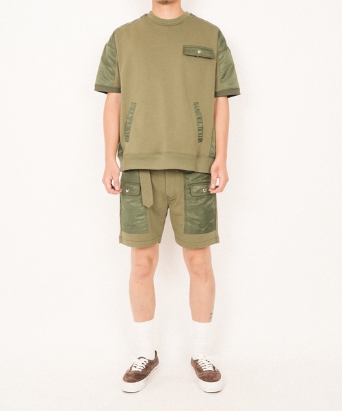 #Re:room(リルーム)の「スイッチングスウェットTシャツ(Tシャツ/カットソー・メンズ・ネイビー/ブラック/カーキ・S-M/M-L)」の9枚目の写真