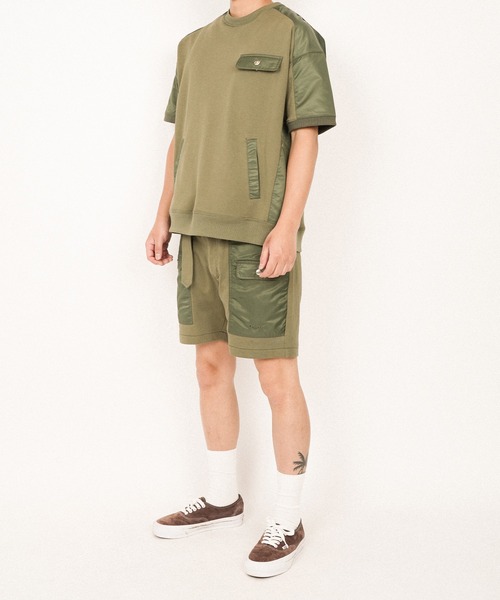 #Re:room(リルーム)の「スイッチングスウェットTシャツ(Tシャツ/カットソー・メンズ・ネイビー/ブラック/カーキ・S-M/M-L)」の12枚目の写真