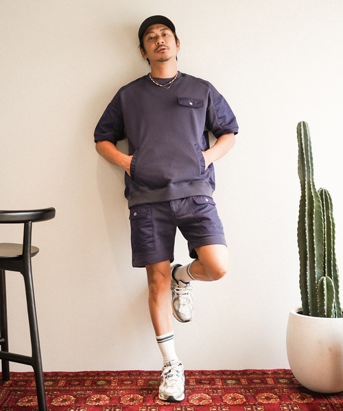 #Re:room(リルーム)の「スイッチングスウェットTシャツ(Tシャツ/カットソー・メンズ・ネイビー/ブラック/カーキ・S-M/M-L)」の20枚目の写真