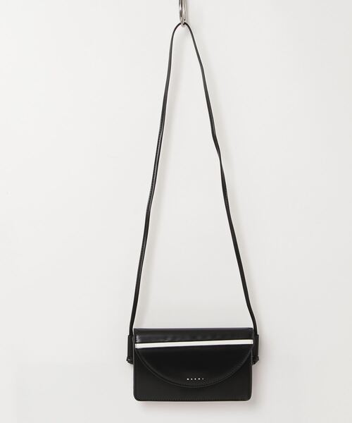「MARNI」マルニ Black✖Beige 編み込み ロゴ スマホ ショルダー セール】MARNI(マルニ)Kids & Junior ワンポイントロゴ