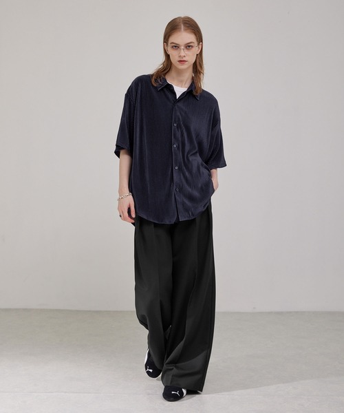 EFFLORESCENCE ネイビー 半袖シャツ(Lサイズ） black-label-ss23-13516339-s-