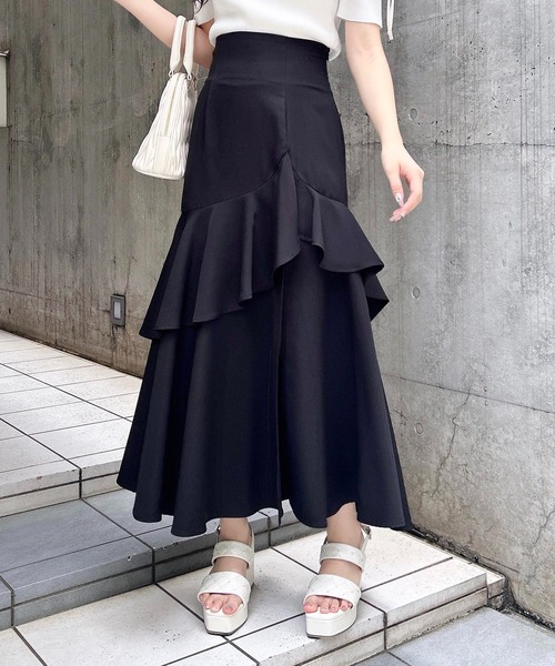 INGNI（イング）の「バックレースアップアシメスリットスカート／A（スカート・レディース・グレー/ブラック/ライトベージュ/ライトグリーン・FREE）」の12枚目の写真