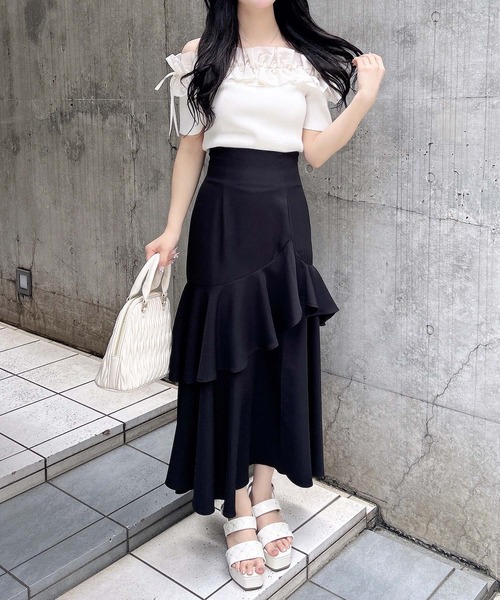 INGNI（イング）の「バックレースアップアシメスリットスカート／A（スカート・レディース・グレー/ブラック/ライトベージュ/ライトグリーン・FREE）」の17枚目の写真