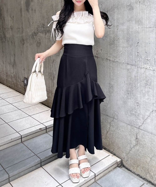 INGNI（イング）の「バックレースアップアシメスリットスカート／A（スカート・レディース・グレー/ブラック/ライトベージュ/ライトグリーン・FREE）」の18枚目の写真