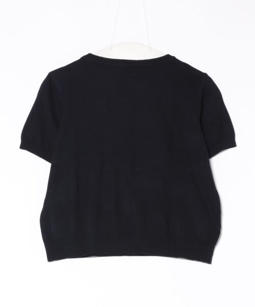 aimoha（アイモハ）の「黒猫モチーフニットソー　サマーニット　Tシャツ (SS)（Tシャツ/カットソー・レディース・ベージュ/ブルー/ライトグレー/ネイビー・FREE）」の5枚目の写真