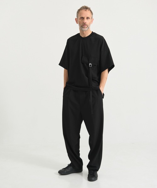 UJOH ビスチェ　ブラック UJOH HOMME / ウジョーオム】別注Belt Pocket Cropped S/S TEE