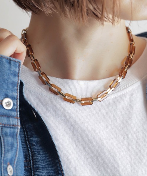 クリアブラウンコマチェーンネックレス | NOMBRE IMPAIR