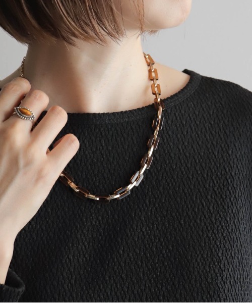クリアブラウンコマチェーンネックレス | NOMBRE IMPAIR