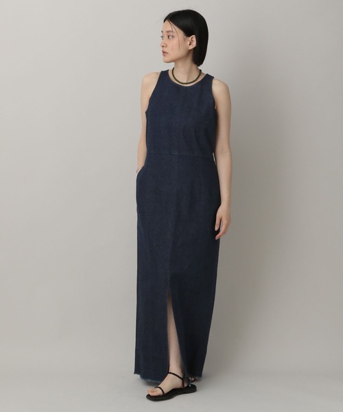 A part by(アパートバイ)の「Apbバックホールデニムワンピース(ワンピース・レディース・ネイビー/ボルドー・SMALL/MEDIUM)」の3枚目の写真