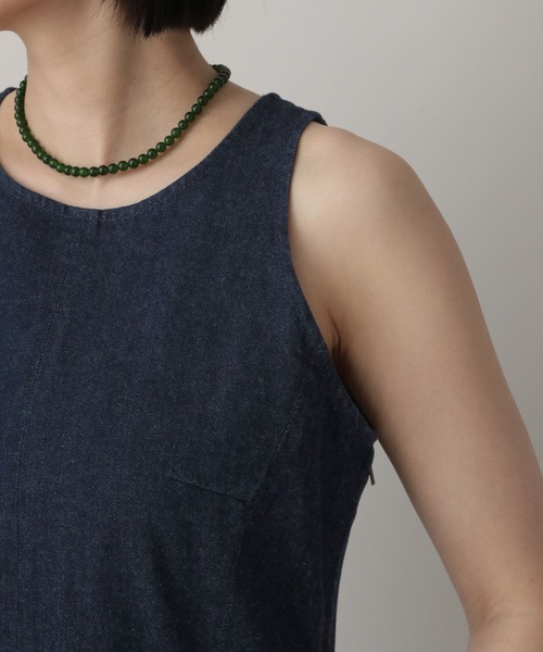 A part by(アパートバイ)の「Apbバックホールデニムワンピース(ワンピース・レディース・ネイビー/ボルドー・SMALL/MEDIUM)」の16枚目の写真