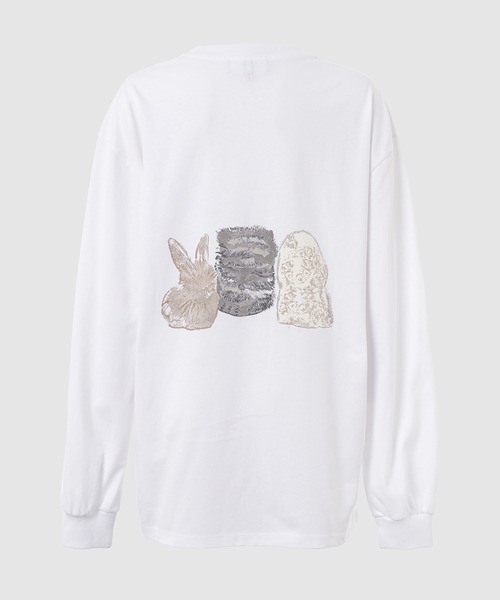 GANNI(ガニー)の「Re-cut Heavy Jersey Animals Long sleeve(Tシャツ/カットソー・レディース・ホワイト系その他・S/M/L/XS)」の2枚目の写真