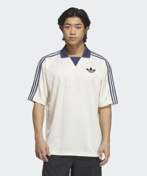 adidas（アディダス）の「adidas/アディダス COLLARED GOALIE 半袖トップス（Tシャツ/カットソー・メンズ・ブラック/ピンク/ホワイト/ネイビー・L/XS/S/M/XL）」の6枚目の写真